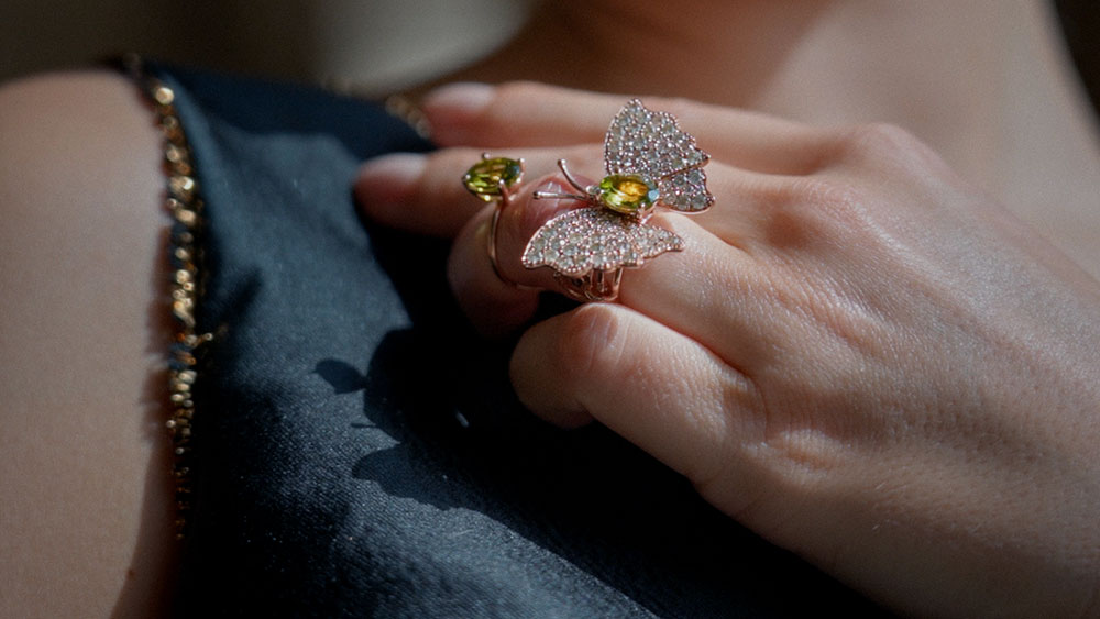 18Kt Solid White Gold Butterfly Diamond Ring – JJ.VEGAS